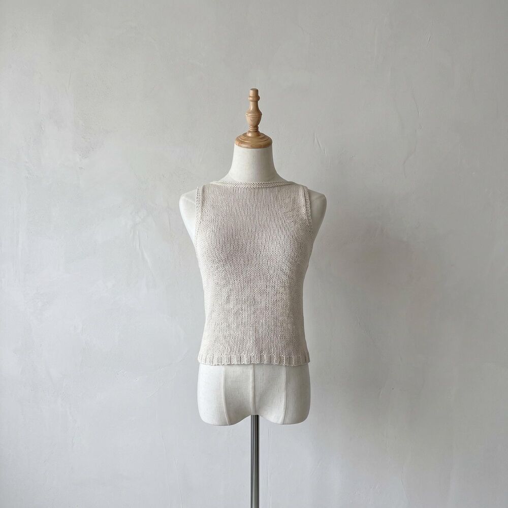Ralph Lauren c. 1980s Cotton Knit Tank in Pale Oak | M